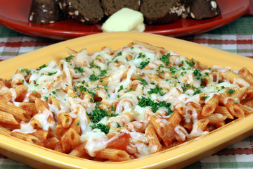 Exquisite  pasta with  fresh tomatoes sauce