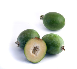 Feijoa isolated on white background