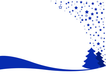 biglietto natalizio blu