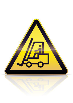 Panneau de danger véhicules de manutention (reflet)