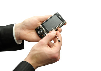 hands with smartphone