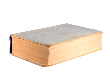 Large Antique book isolated on white.