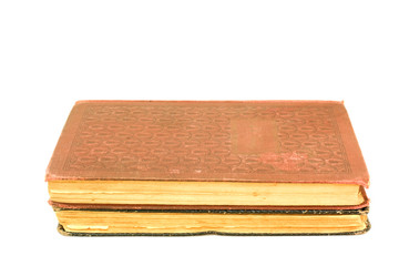 Two antique book isolated on white.