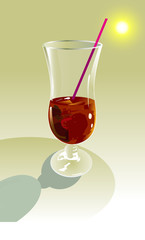 tall glass with drink under the sun