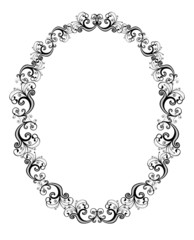 Vector illustration of black floral frame