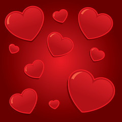 Simple valentines hearts background vector illustration