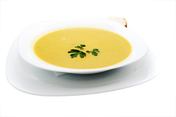 SOUP ON WHITE BACKGROUND