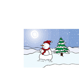 Snowman in a field (daytime)