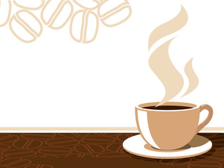 Coffee cup with aroma steam