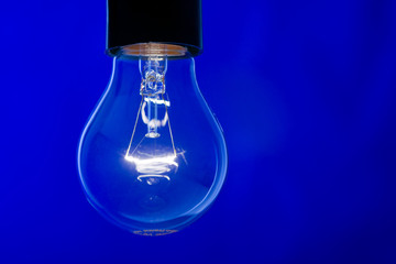 closeup of shining lightbulb