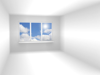 Abstract room of white color