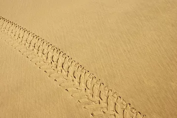 Deurstickers imprint on the sand © Linorka
