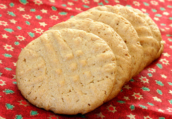 Peanut Butter Cookies in a row