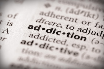 Dictionary Series - Health: addiction - obrazy, fototapety, plakaty