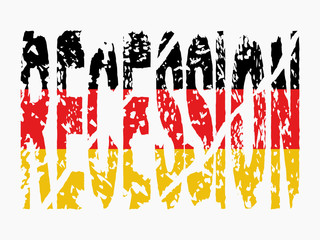Recession text with German flag