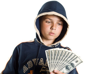 Boy with money