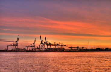 Fototapeta na wymiar Port w Rotterdamie