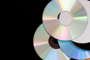 DVD disc on black background