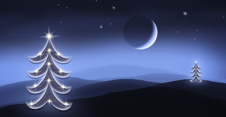 Fototapeta premium Christmas tree at night