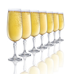 seven glasses of champagne