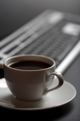 cup of coffee and keyboard