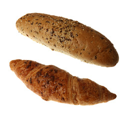 Bread Roll and Croissant