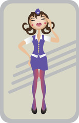 vector illustration of a stewardess