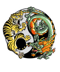 Obraz premium Tygrys i Smok Tao