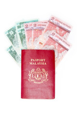 Passport malaysia with malaysian currency
