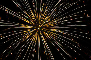 Obraz premium single-burst fireworks with radiating light streaks