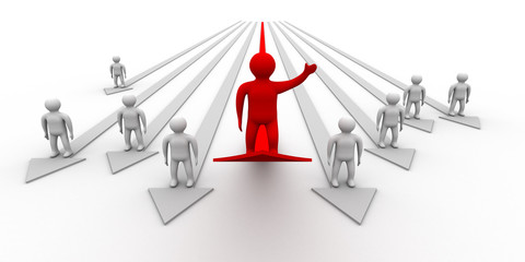 Direction of movement. 3D image.