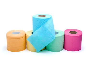 Different colored toilet paper
