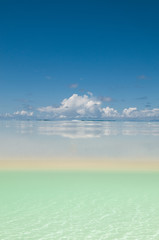 White sand under surface of water