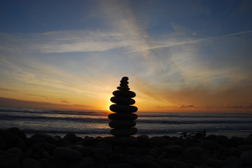 petits galets au couchant