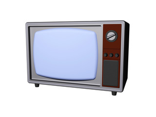 old retro tv isolated on white