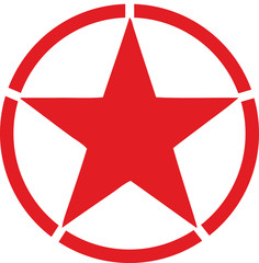 Roter Stern mit Kreis