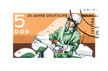 German stamp with policeman