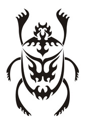 Sacred scarab tribal tattoo