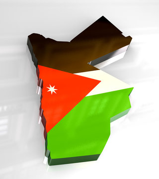 3d flag map of jordan