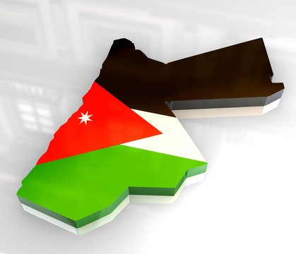 3d flag map of jordan