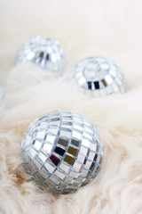silver Christmas balls