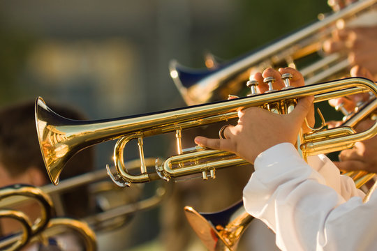gold trombones