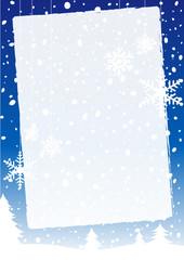 menu di Natale blu con nevicata