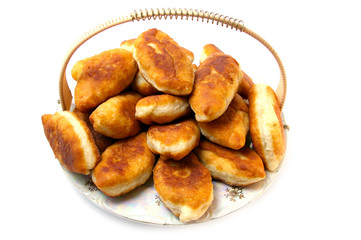 Hot fry patty from  wheat flour on plate