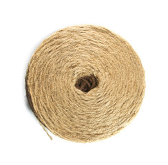 Reeling of tow-line rope isolated on white background