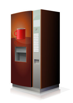 Distributeur automatique de boissons chaudes (reflet)