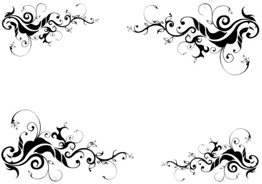 cadre floral noir