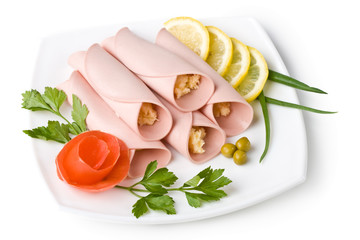 Rolls from sausage and cheese
