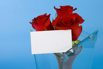 Red roses and note