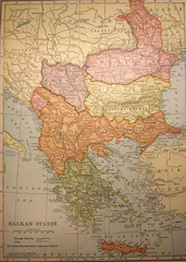 Stickers muraux moyen-Orient map,antique,vintage,balkan,states,old